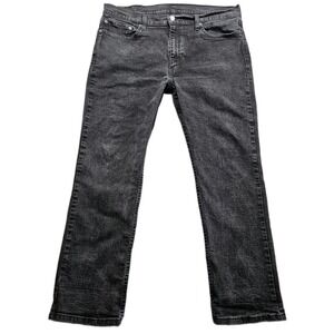 Levi's 514 Straight Fit Jeans Mens 38x30 Black Stretch Mid Rise Grunge Punk